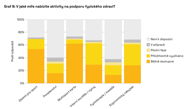 V jaké míře nabízíte aktivity na podporu fyzického zdraví